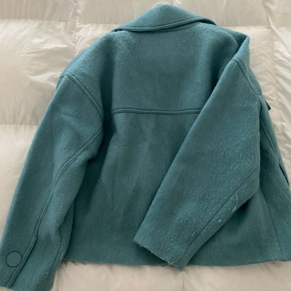 Mango Green Buttoned Wool Jacket - image 6